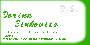 dorina sinkovits business card